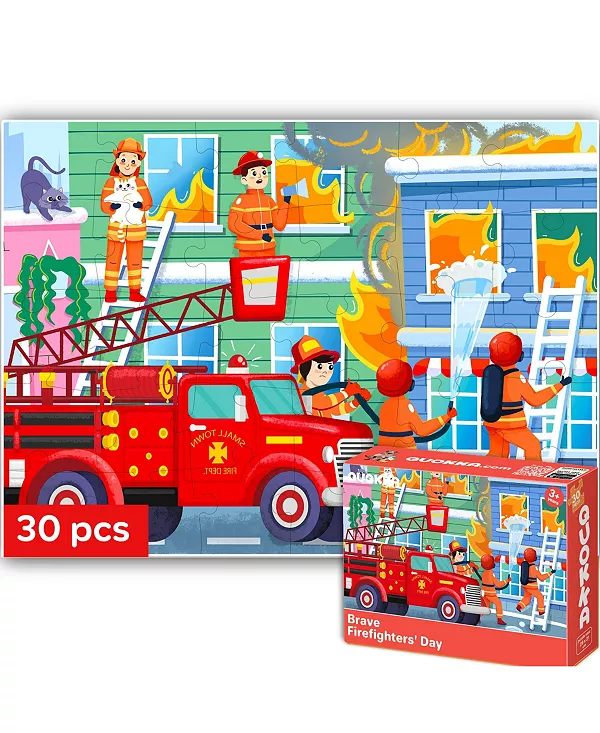 

Пазлы из 30 деталей для детей 3-5 лет - развивающие игрушки Quokka, firefighters