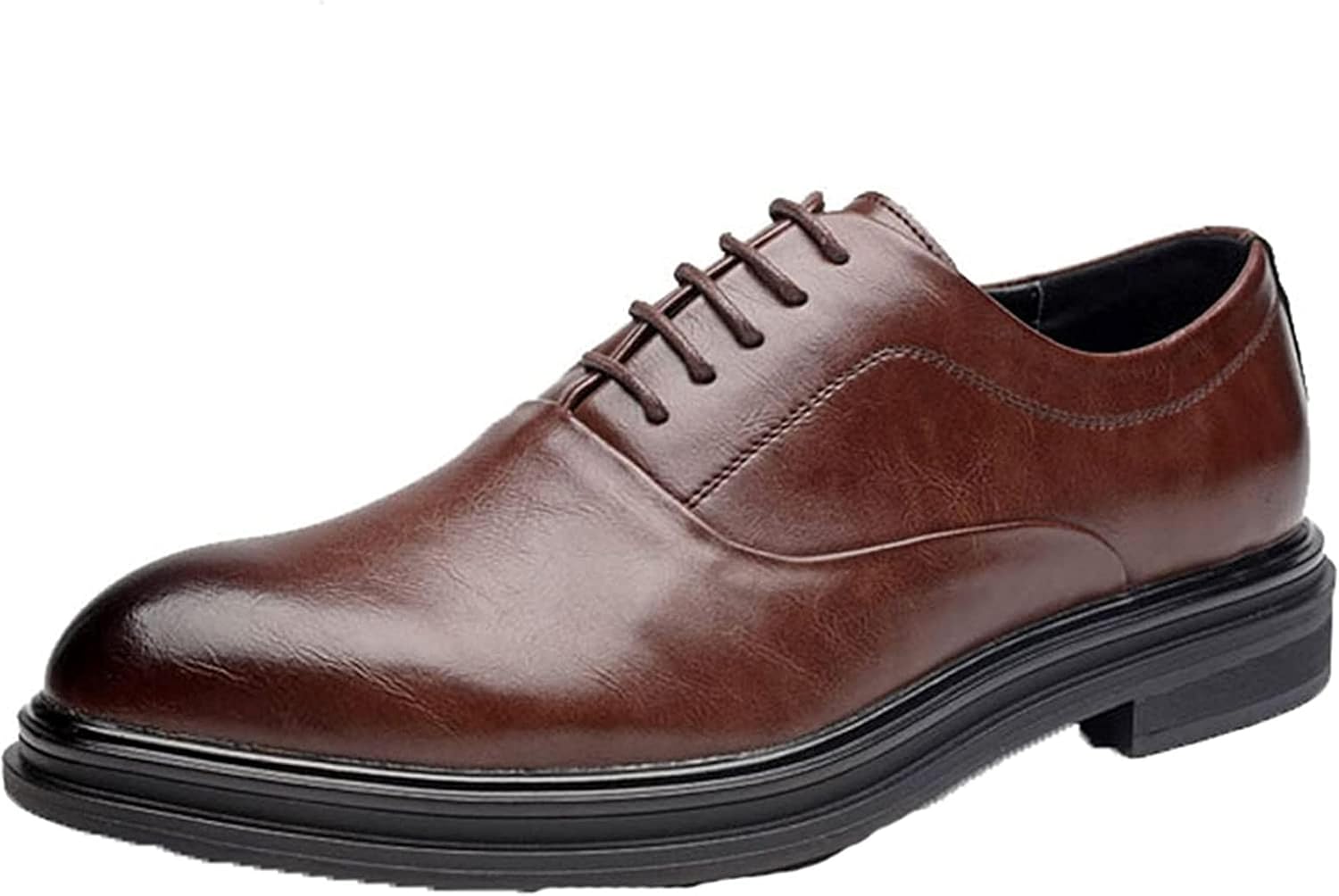 

Мужские классические туфли Yiozoi, удобные, с нескользящей подошвой, заостренные оксфорды на шнуровке, для бизнеса, свадьбы, офиса и официальных мероприятий, коричневый