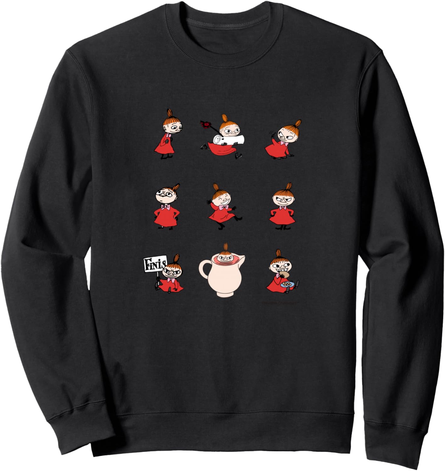 

Толстовка Little My Funny Face, черная Moomin, Черный, Толстовка Little My Funny Face, черная Moomin