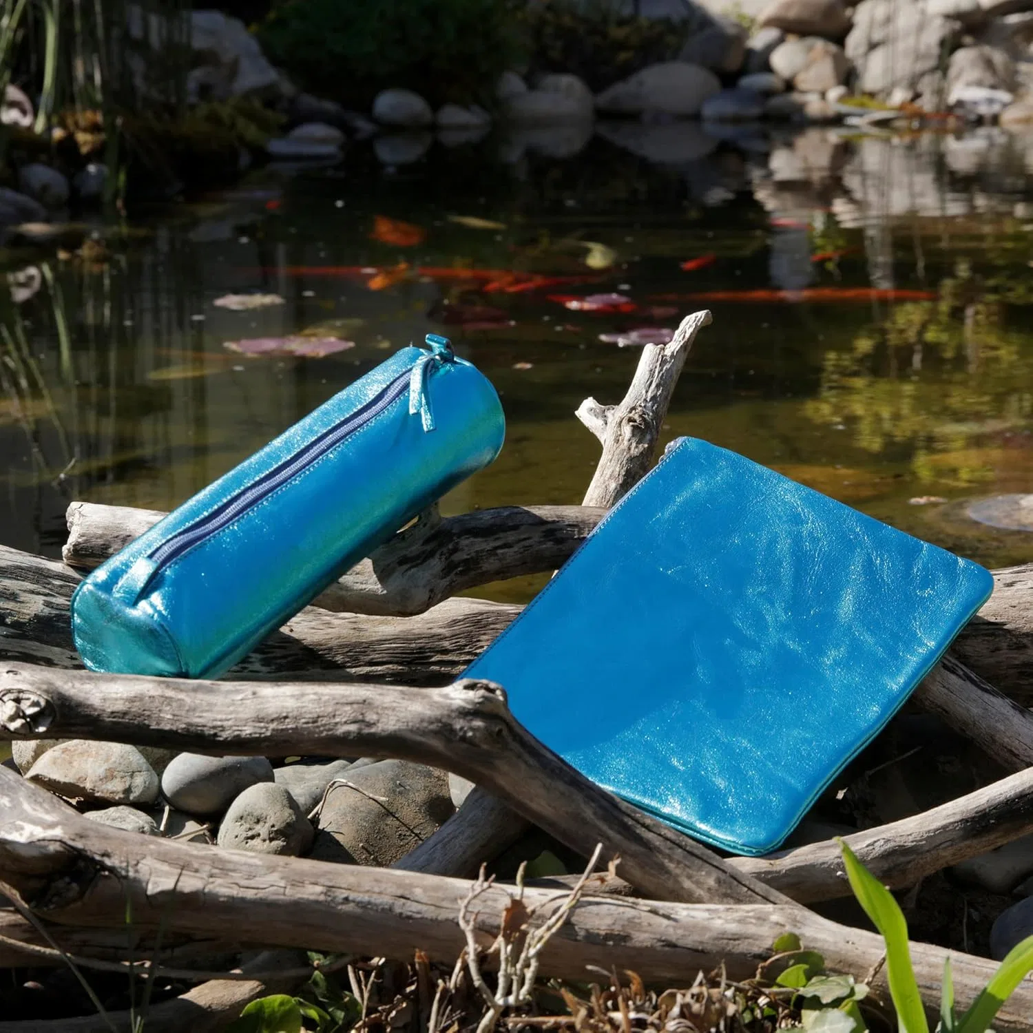 Пенал «Kleo-Pathra Slim Case» из овечьей кожи от Clairefontaine Clairefontaine, Miror Turquoise — фото 3