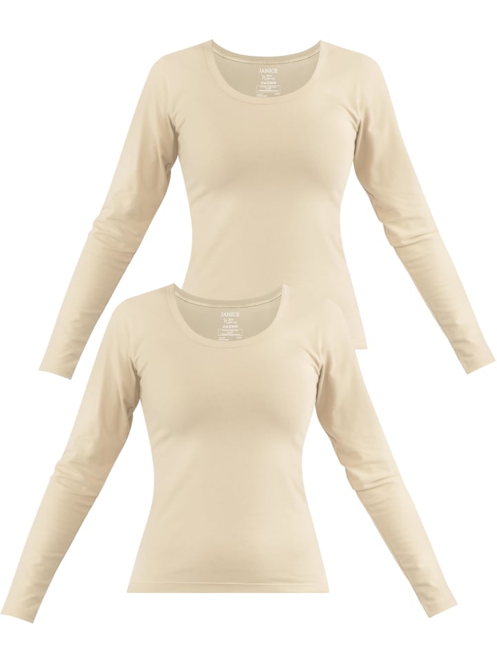 

Лонгслив Janice 2 x Damen Langarmshirt Nimes, бежевый