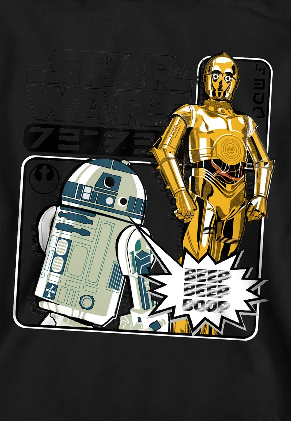 Детская худи с принтом R2D2 и C3PO Disney, черный — фото 2