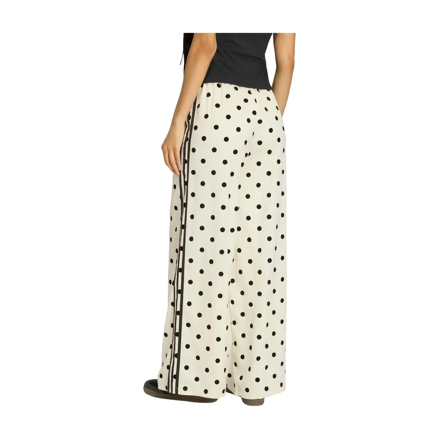 Брюки Adidas Satin Polka Dots Wide Leg Pant 'Off White' KV1168, белый — фото 3