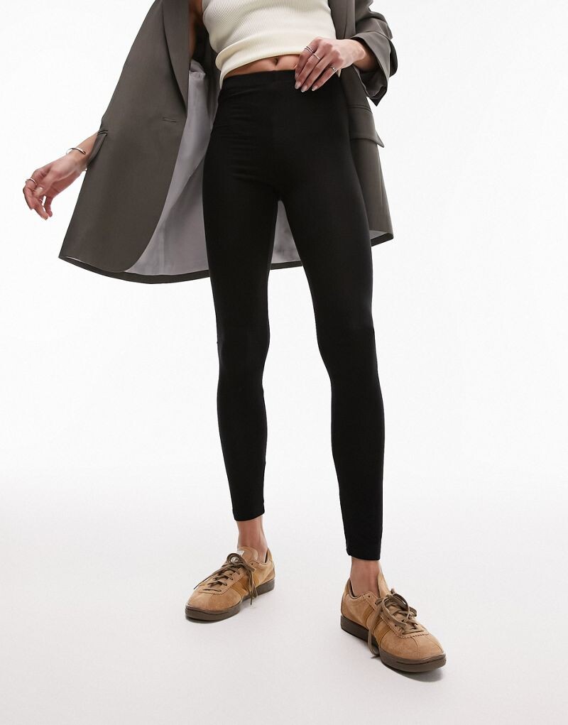 

Черные базовые леггинсы до щиколотки Topshop