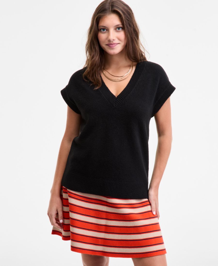 

Женский жилет с V-образным вырезом, размеры XXS-3X On 34th, Deep Black