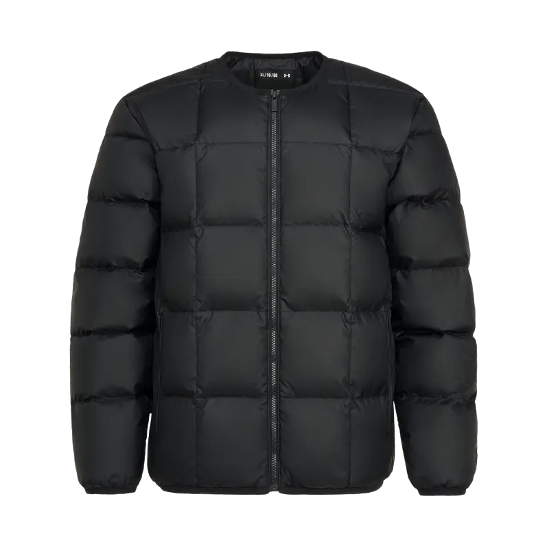 

Under Armour Мужская пуховая куртка, черная, с круглым вырезом, средней жесткости