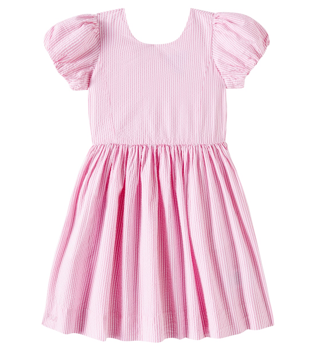 Полосатое хлопковое платье Polo Ralph Lauren Kids, Laguna Pink/White
