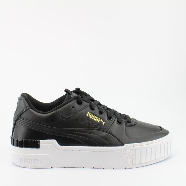 Кожаные женские кроссовки Cali sport на шнуровке 373871 02 Puma, черный