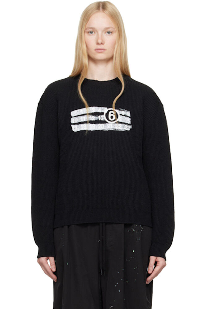 

Черный свитер с цифровым узором MM6 Maison Margiela