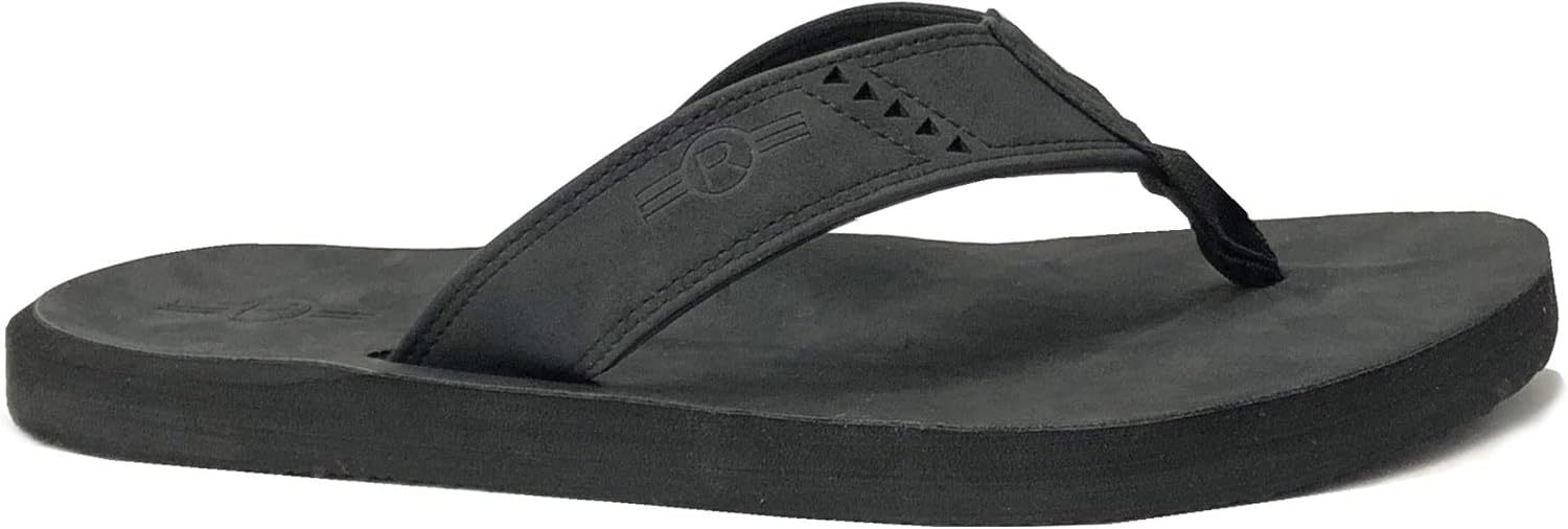 

Мужские пляжные вьетнамки REDVOLUTION с tribal-гравировкой, стильные повседневные сандалии, черный