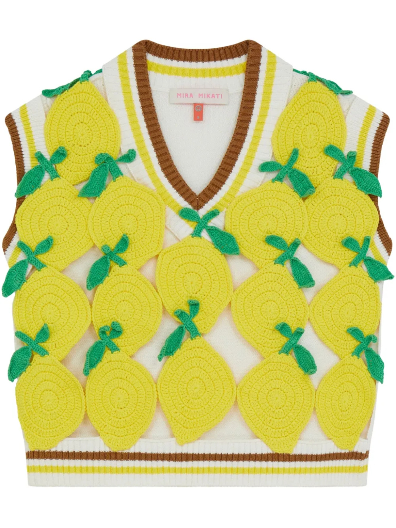 

Mira Mikati топ лимонного цвета крючком, желтый