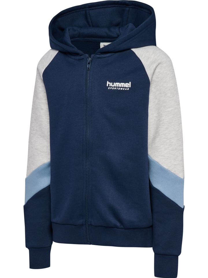 Hummel Детская толстовка на молнии Hmljr Loose, цвет «синий/выцветший деним» — фото 4