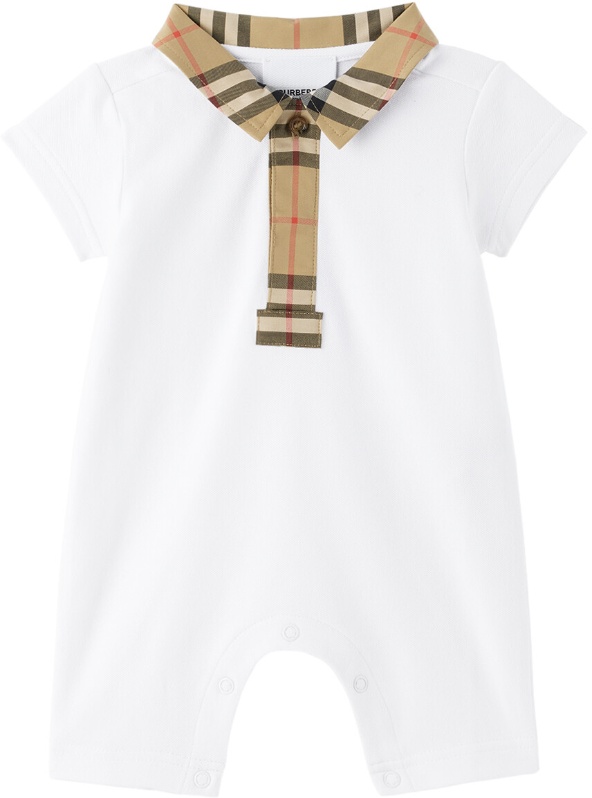 

Baby White Комбинезон в клетку Белый Burberry