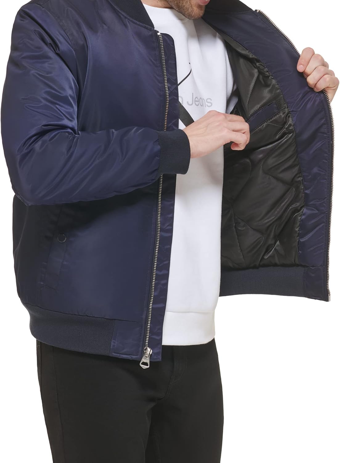 Мужская нейлоновая летная куртка Calvin Klein, Nylon Flight True Navy — фото 3