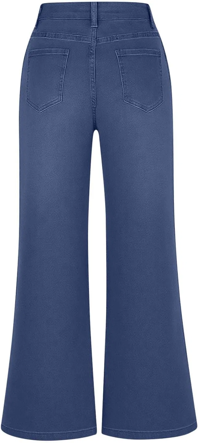 Джинсы свободные Slim Baggy Wide Leg, синий — фото 3