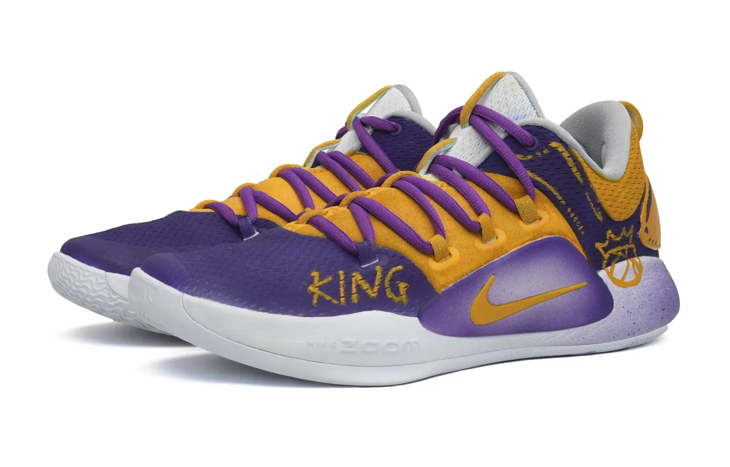 

Баскетбольные кроссовки Hyperdunk X мужские с низким верхом фиолетовые/золотые Nike