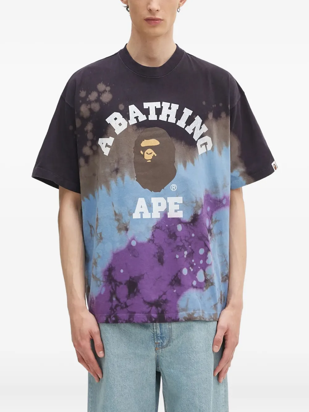 

Футболка с принтом тай-дай A BATHING APE, синий
