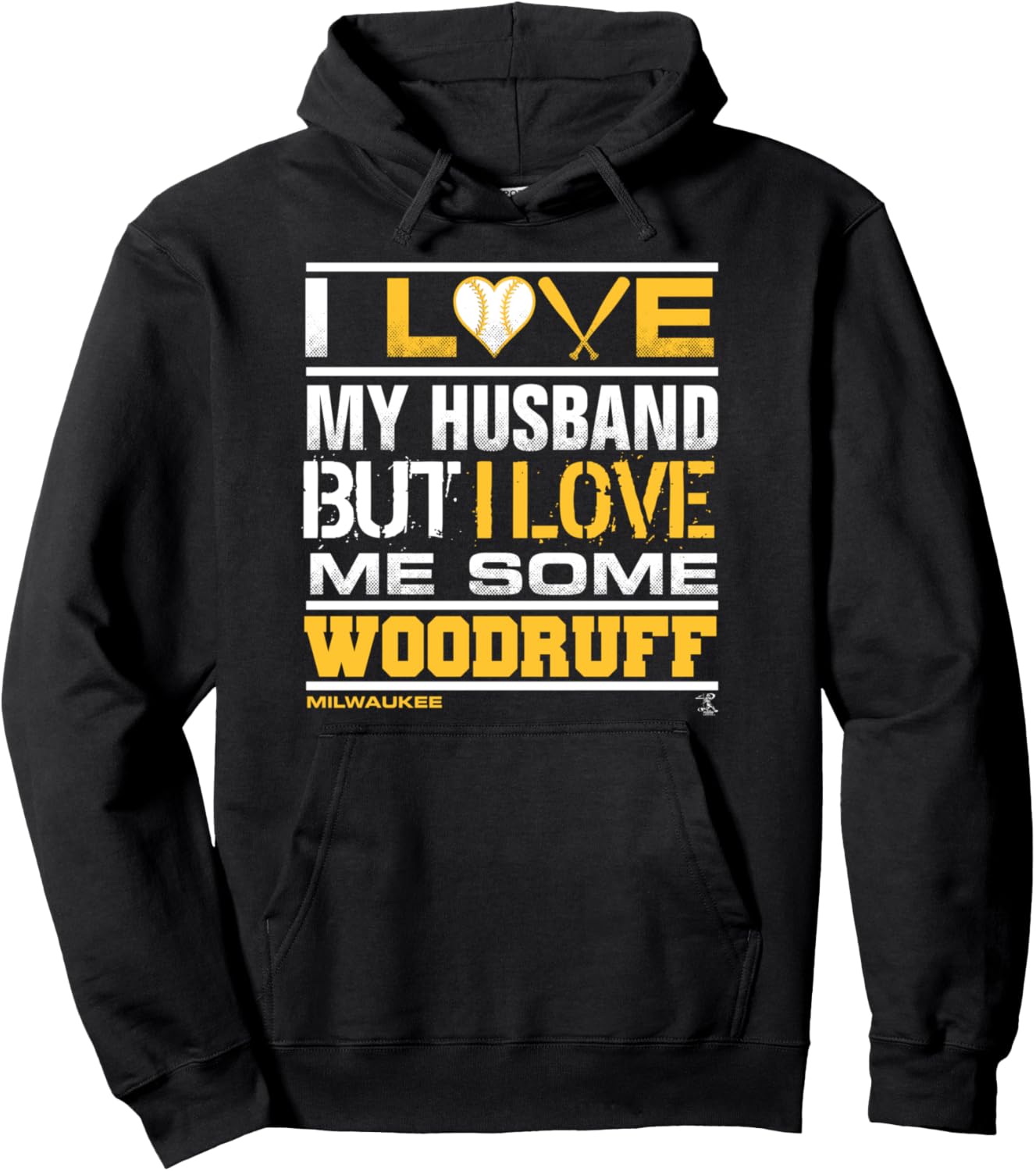

Худи Brandon Woodrough I Love My Husband Gameday, черная Ballpark Mvp