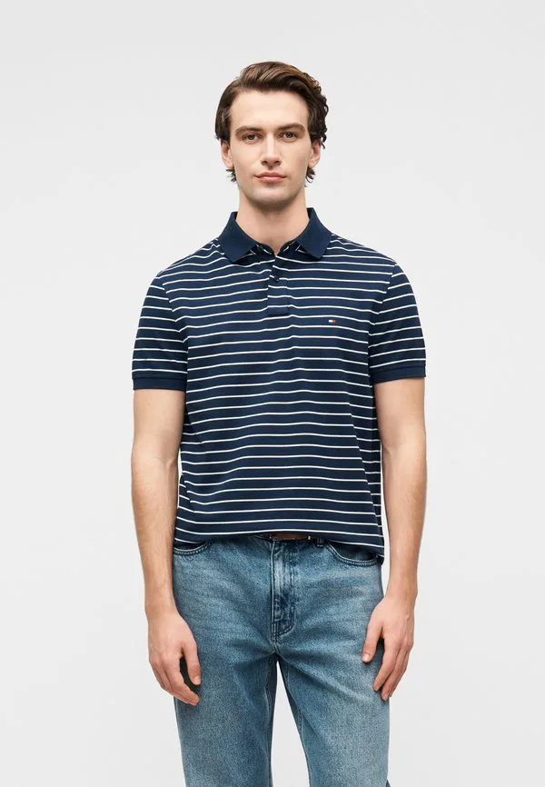Рубашка-Поло из пике стандартного кроя 1985 года Tommy Hilfiger, Carbon Navy/Ivory Petal