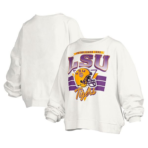 

Женский белый оверсайз свитшот lsu tigers janice retro logo Pressbox
