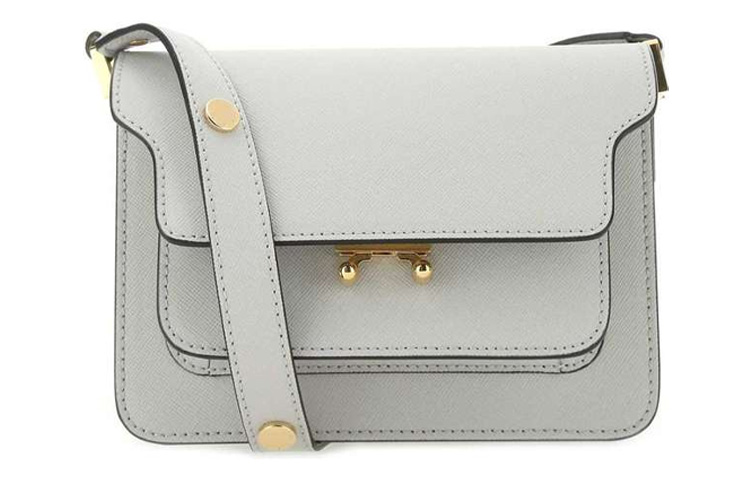 

Сумка-баул из телячьей кожи, женская наплечная сумка gray MARNI, Set (Bag+Dust Bag)