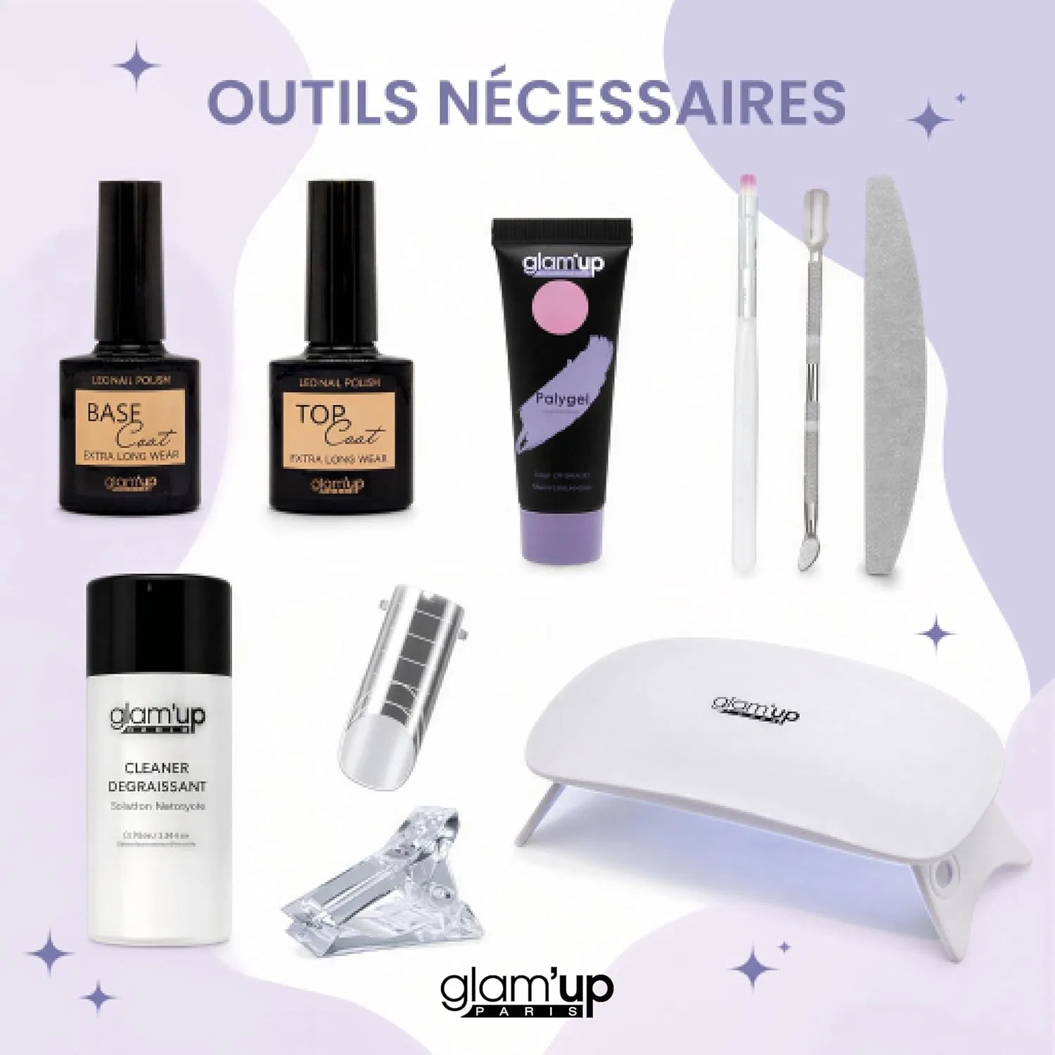 Полуперманентный полигель для наращивания ногтей Glam'Up Paris Glam Up, Red — фото 3