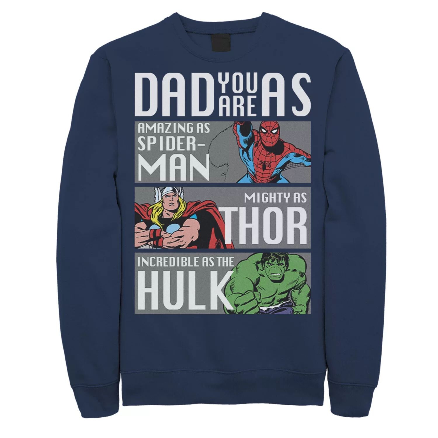 

Мужская толстовка с вставками Marvel Spider-Man Thor Hulk Dad You Are As Panels