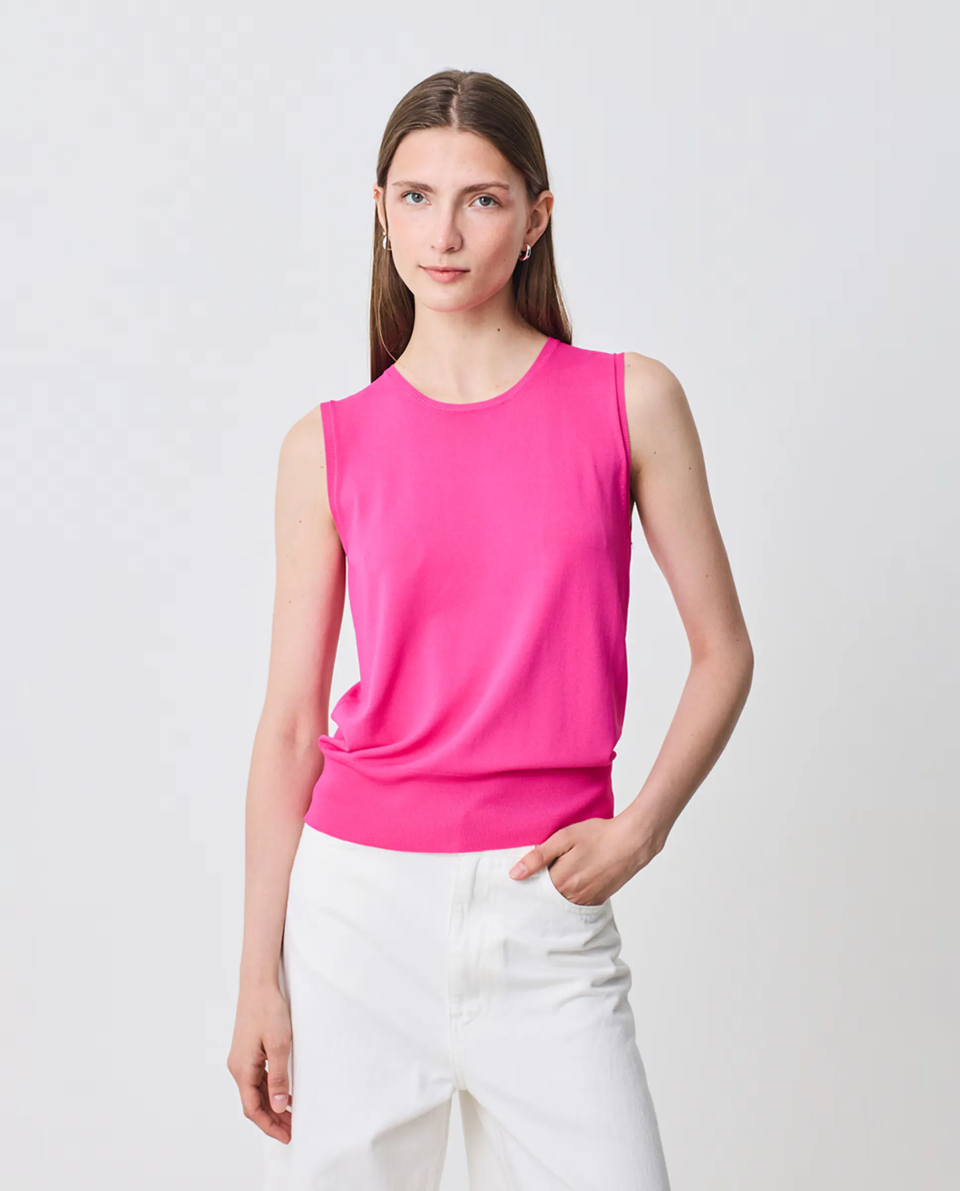 

Женский топ без рукавов с круглым вырезом в минималистичном и элегантном дизайне Escorpion, розовый