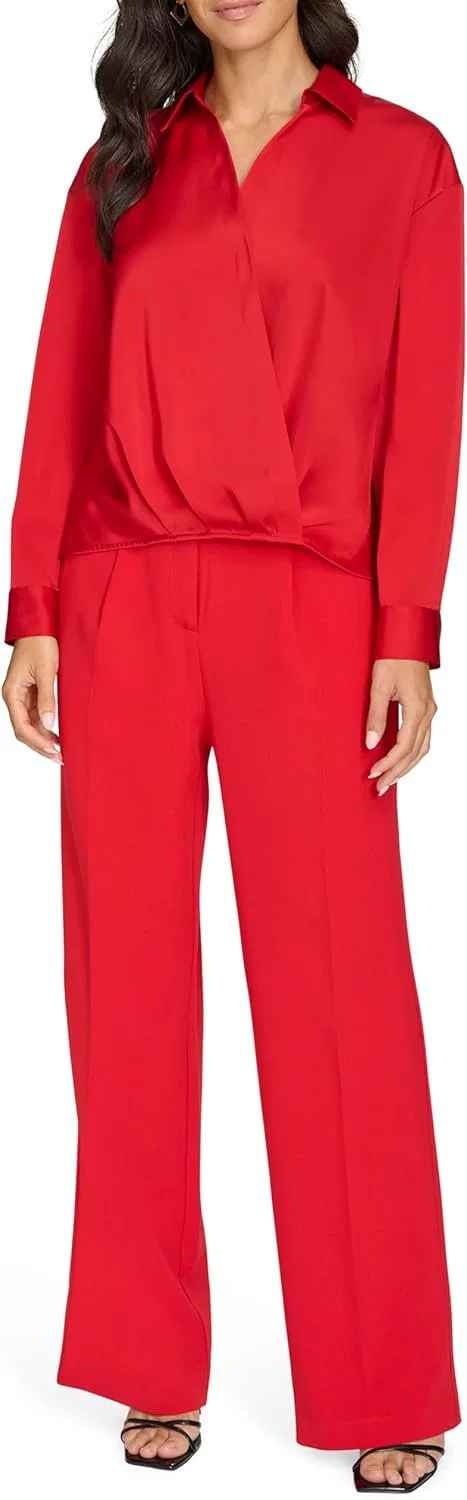 Блуза с длинным рукавом, Calvin Klein, красный