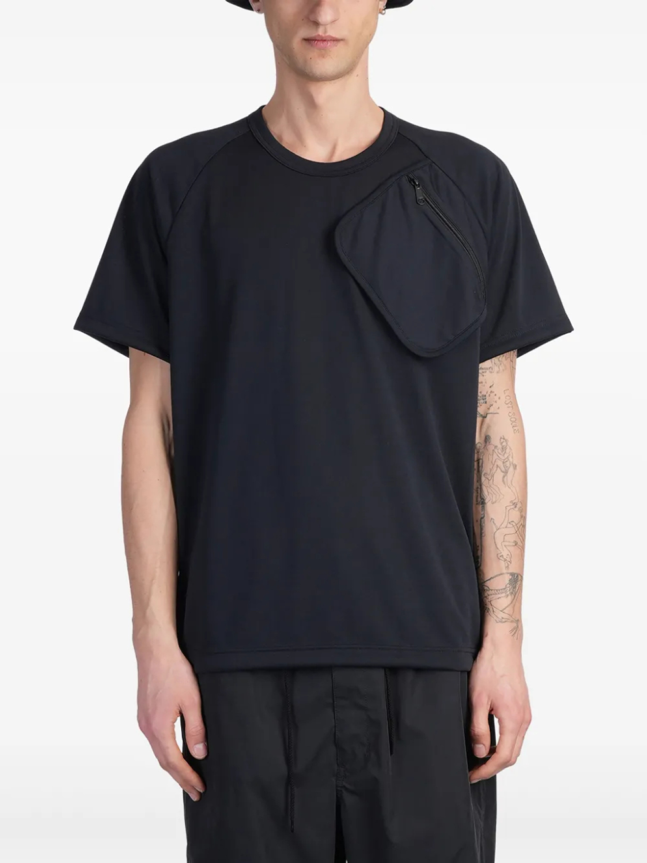 

Футболка с карманом на молнии Comme des Garçons Homme Plus, черный