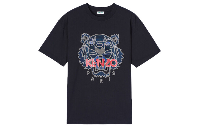 

Футболка мужская Kenzo с принтом тигра, черный / красный