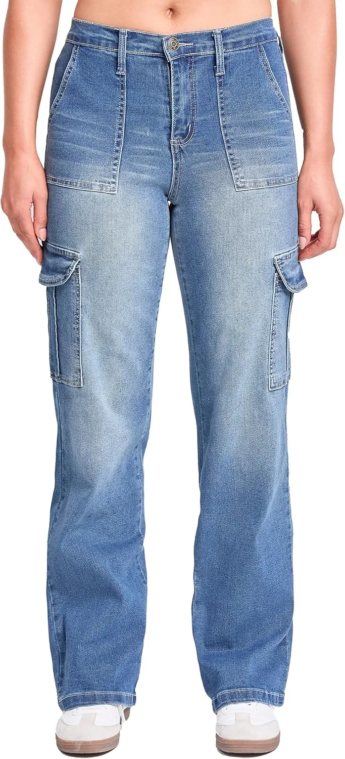 

YMI Женские джинсы с высокой посадкой, эластичным поясом и прямыми штанинами