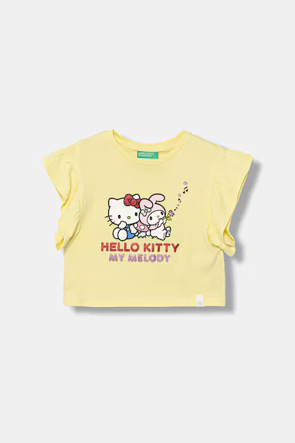 Футболка с Hello Kitty United Colors of Benetton, желтый