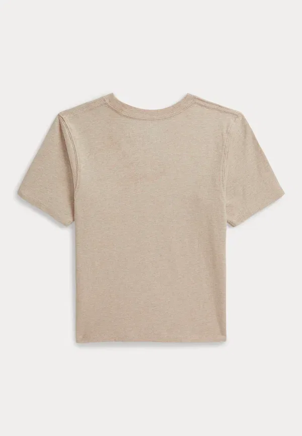 Футболка Polo Ralph Lauren Flag Cotton Jersey Tee 7 14y Print, цвет песочный меланж — фото 2