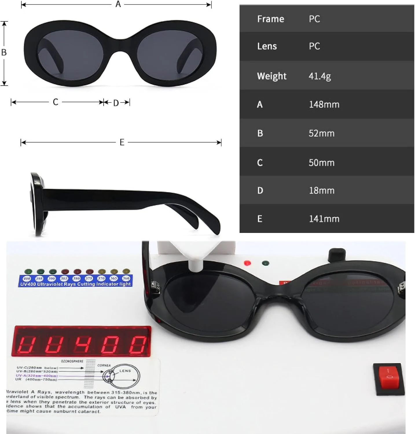 

Модные овальные солнцезащитные очки для женщин, солнцезащитные очки UV400 для мужчин, ретро-круглые солнцезащитные очки с леопардовым принтом VVTWSSW, Black Gray