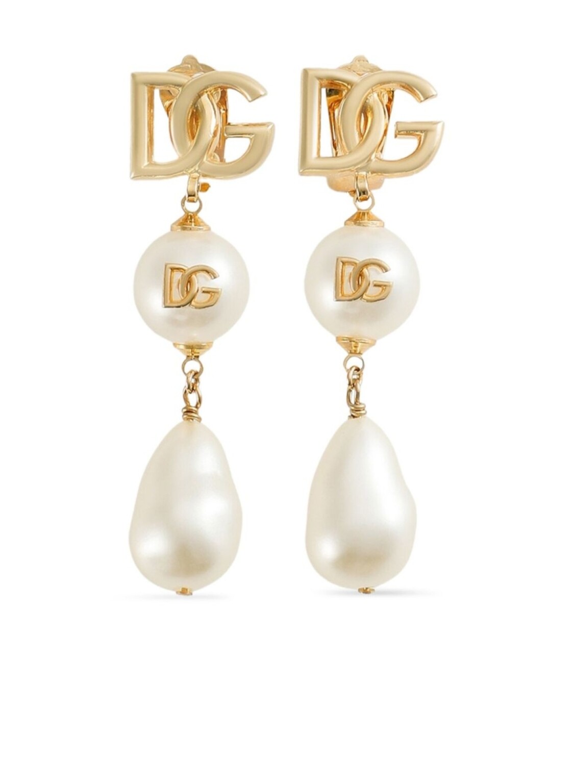 

Dolce & Gabbana серьги-подвески с логотипом, золотой