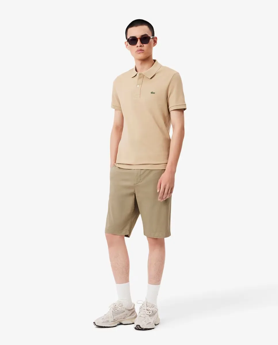 

Мужские облегающие шорты из эластичного хлопка Lacoste, бежевый