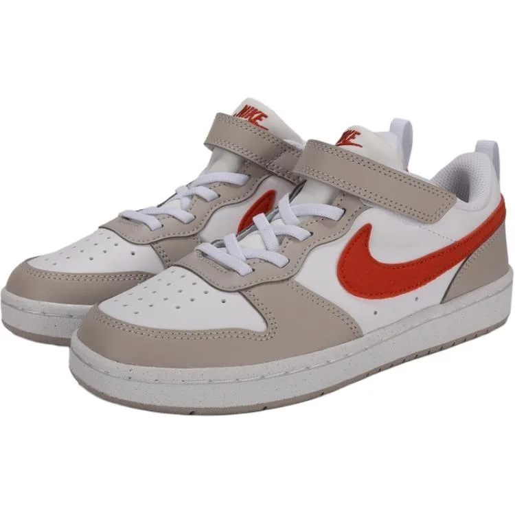 Nike Кроссовки для скейтбординга Court Borough Low top детские бело-коричневые для детей 3-7 лет — фото 4