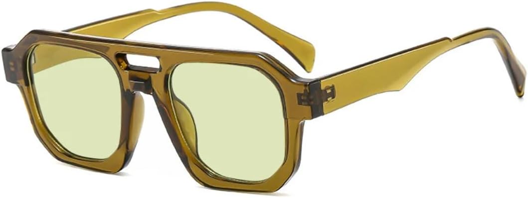 

Солнцезащитные очки с защитой от УФ-излучения UV400 | Двойная перемычка, темно-зеленые линзы | для женщин и мужчин, для занятий спортом на открытом воздухе и вождения DSVIGF, Green-green