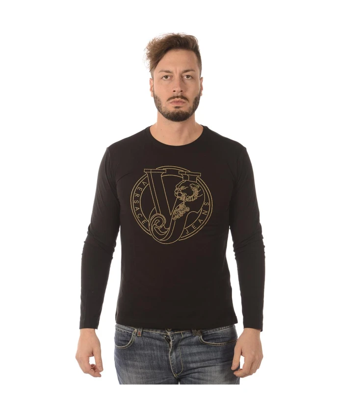 

Уютный вязаный свитер Versace Jeans Couture, черный