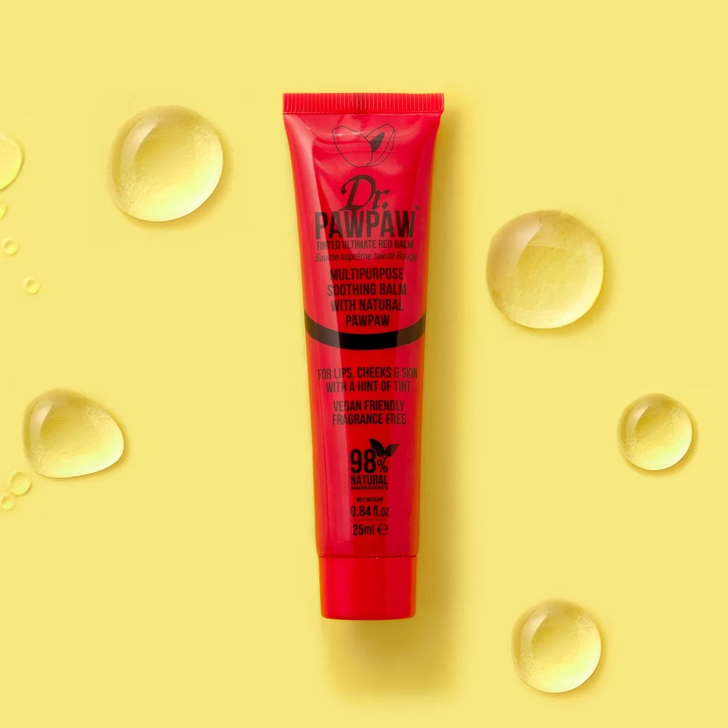 Бальзам Dr. Pawpaw Tinted Ultimate Red для губ, кожи, волос, ногтей и кутикулы, 25 мл Dr. Pawpaw Original Balm, Red — фото 3