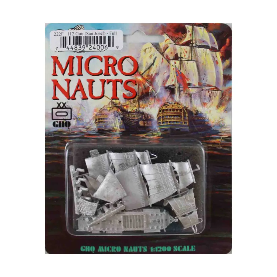 

112-пушечный корабль - Сан-Джозеф (полные паруса), Micronauts - Napoleonic Era Sailing Ships - Full Sail Sets (1:1200)
