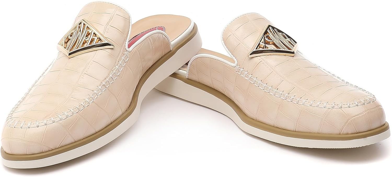 

Мужские повседневные слипоны-мюли, мужские модные беззадние туфли, удобные легкие прогулочные лоферы с монеткой Xqwfh, бежевый