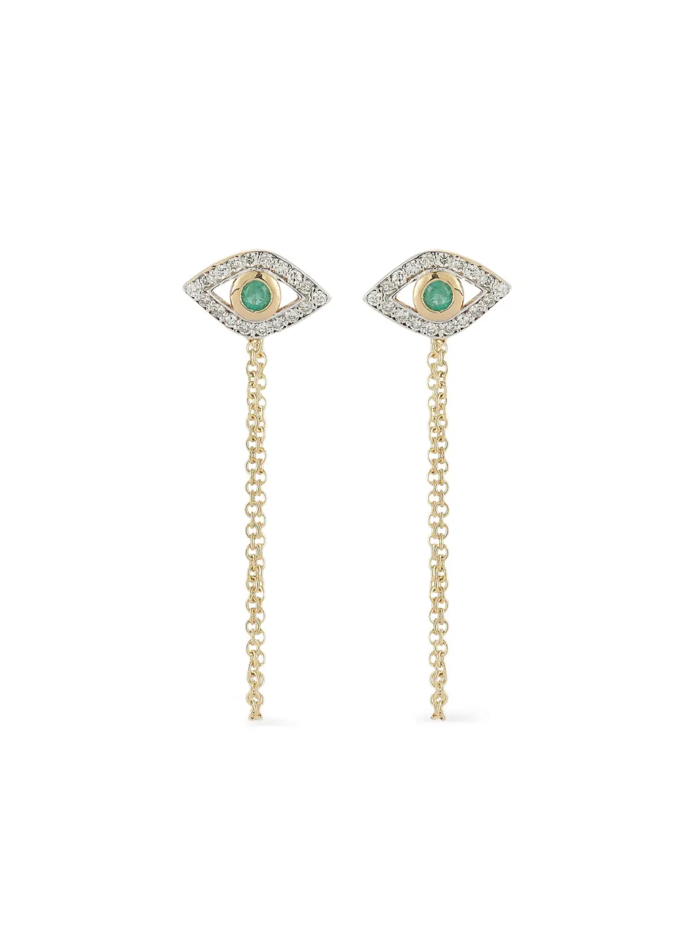 

Серьги Evil Eye из желтого золота с бриллиантами и изумрудами Mateo, золотой
