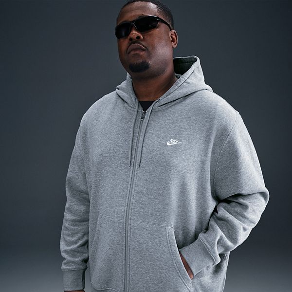 Толстовка с капюшоном на молнии Big & Tall Nike, Dark Grey Heather — фото 4