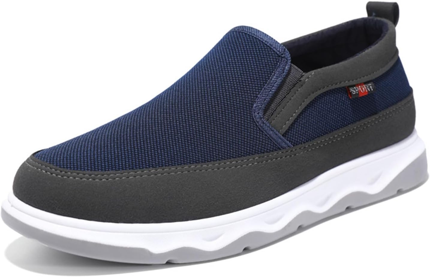 

Мужские повседневные лоферы из холщовой ткани, дышащие слипоны, спортивные туфли на плоской подошве для прогулок на улице Generic, синий