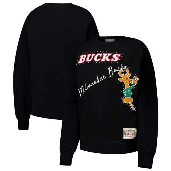 

Женский черный свитшот Milwaukee Bucks Hardwood Classics Home Team Mitchell & Ness