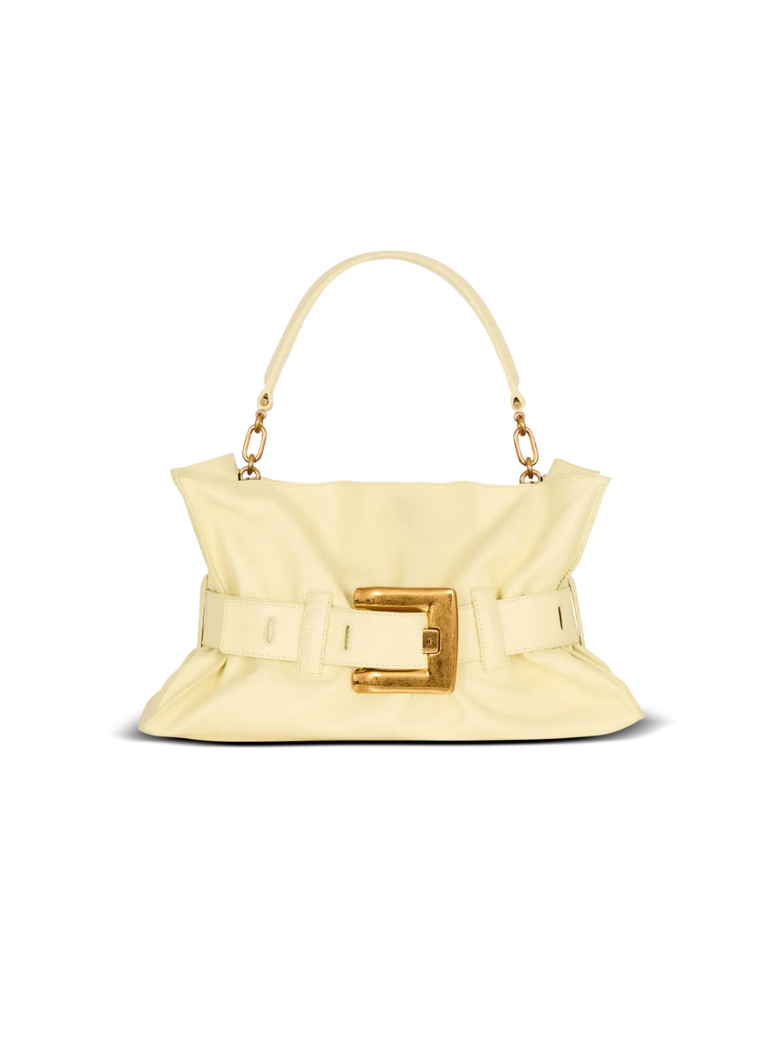 

Средняя сумка Anthem из телячьей кожи Balmain, желтый/хаки/розовый