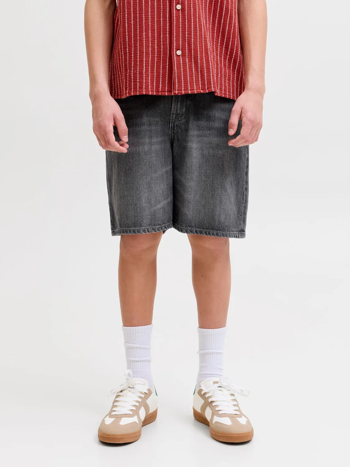 Шорты свободного кроя джинсовые, JACK & JONES Junior, grey denim — фото 3