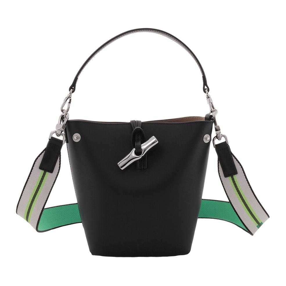 

LONGCHAMP Кожаная портативная сумка через плечо миниатюрная женская черная